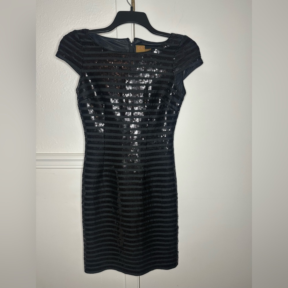 Ali Ro Black Sequin Mini Dress size 4